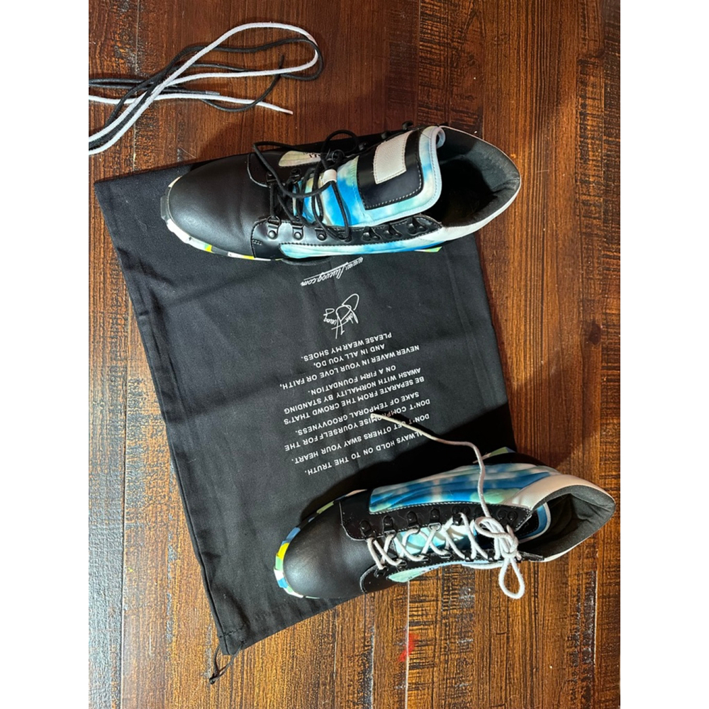 Men's John Fluevog Vegan Vogs Boots 11 Black Blue - Picture 13 of 13